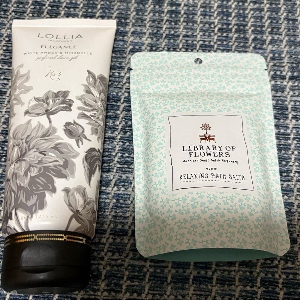 Lolli Elegance White Amber & Mirabelle Bath Gel – Gray & Black Accents